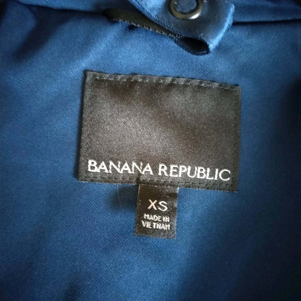 Banana Republic Men's Navy Blue Field Jacket XS Water Resistant‎ Utility Hooded